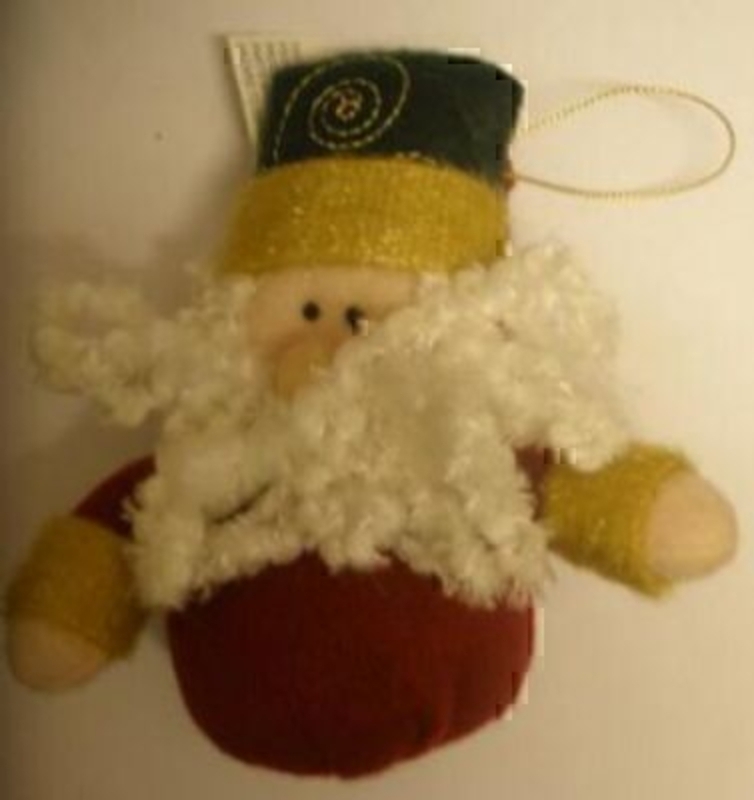 Junction 18 Soft father Christmas, Christmas tree decoration. Size 15x10cm